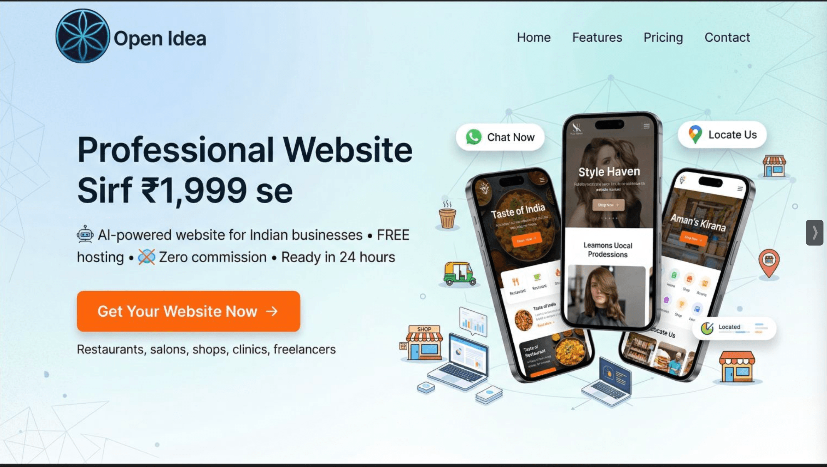 Open Idea — Professional Website Sirf ₹1,999 se